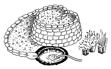 Zeichnung bau einer Kräuterspirale Schritt 4